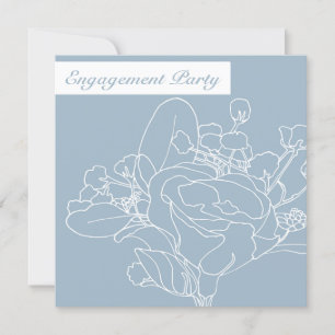 Square Floral Invitation (Diamond Blue)
