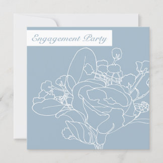 Square Floral Invitation (Diamond Blue)