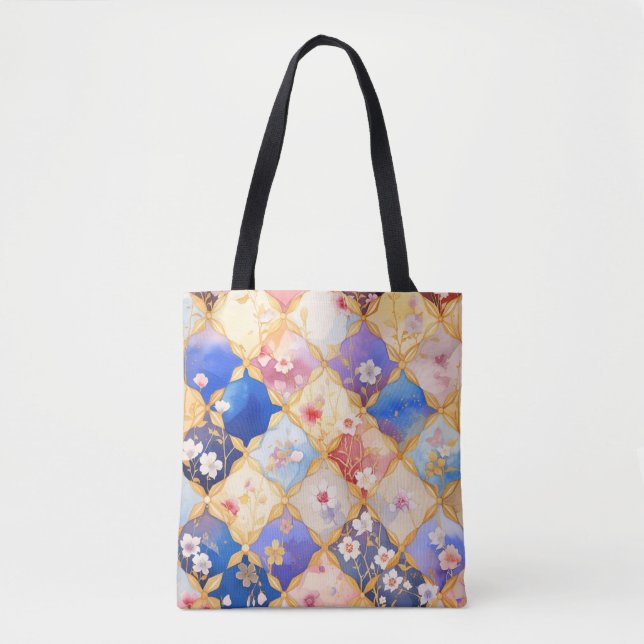 Square Flower 005 Tote Bag (Front)