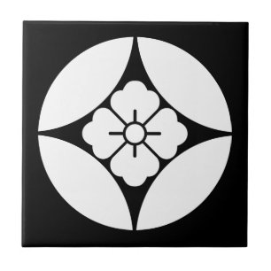 Square flower in seven treasures ceramic tile