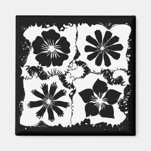 square flowers magnet