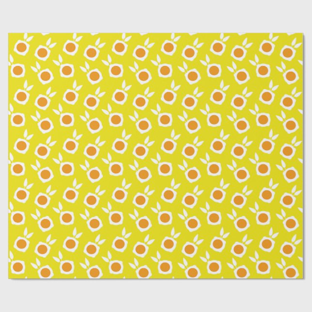 square flowers yellow wrapping paper (Flat)