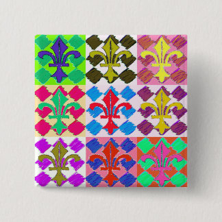 Square Fluer de Lys 15 Cm Square Badge