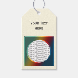 Square Frame colour II + your photo, text & back. Gift Tags