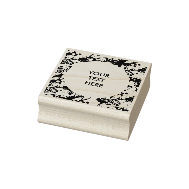 Square Frame Flower Power I + your ideas Rubber Stamp (Stamp)