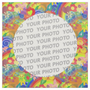 Square Frame Flower Power I + your photos & ideas Fabric