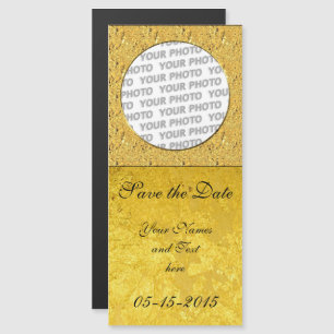 Square Frame gold leaf + your photos & ideas Magnetic Invitation