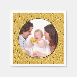 Square Frame gold leaf + your photos & ideas Napkin