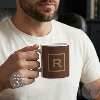 Square Frame Minimalist in Olive Green & Walnut Coffee Mug