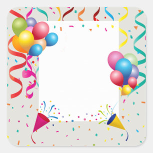 SQUARE FRAME PARTY SQUARE STICKER