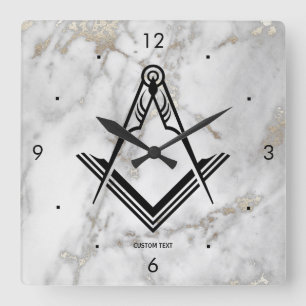 Square Freemason Wall Clock   Unique Masonic Gifts