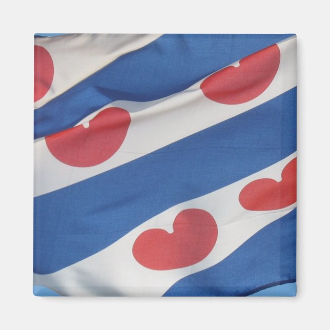 Square Frisian Flag (Fryslan) Fridge Magnet (Front)