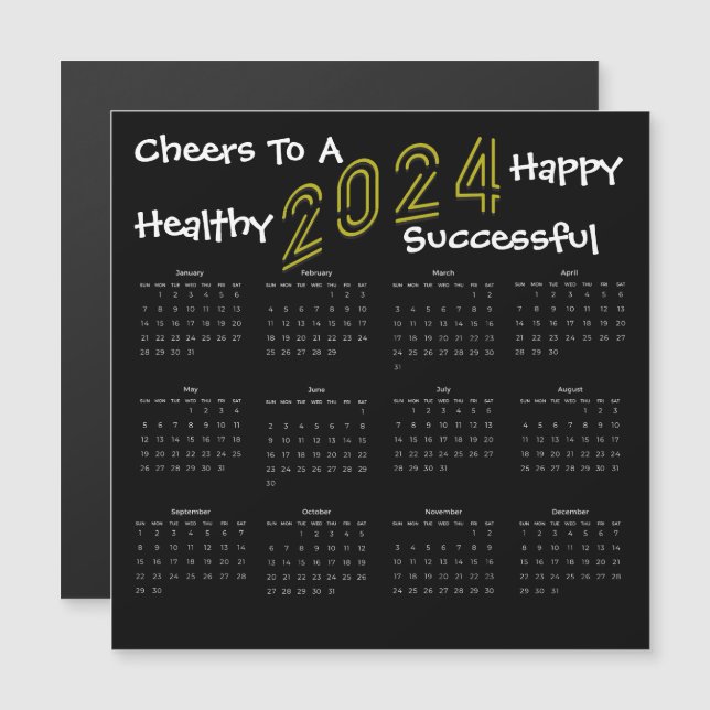 Square Fun 2024 Family Business Calendar Gift (Front/Back)