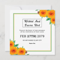 Square Gatefold Weddign Invitation Card Design