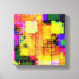 Square Geometric Multicolored Abstract Canvas Print