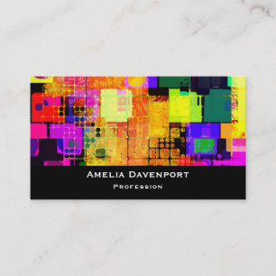 Square Geometric Multicolored Pattern Business Card