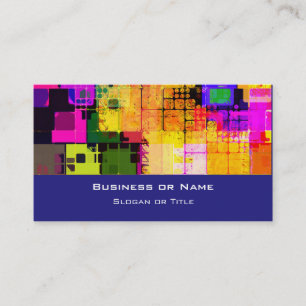 Square Geometric Multicolored Pattern Business Card