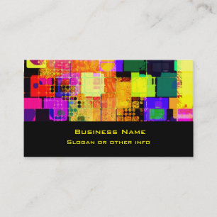 Square Geometric Multicolored Pattern Business Card