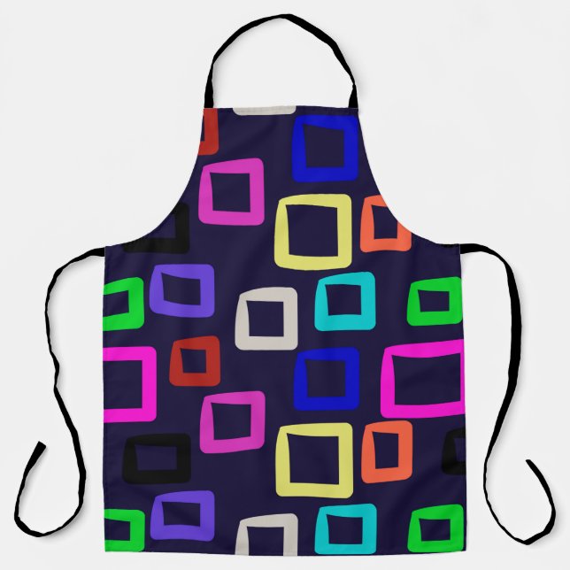 Square geometric painting, seamless design graphic apron (Front)