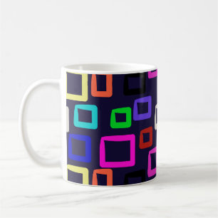 Square geometric painting, seamless design graphic coffee mug