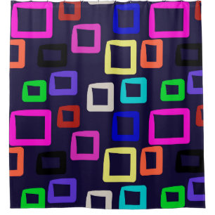 Square geometric painting, seamless design graphic shower curtain
