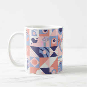 Square Geometric Shapes Background. Aesthetics in  Coffee Mug
