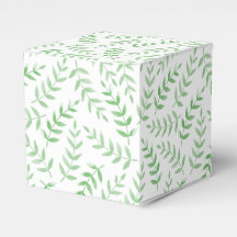Square gift box - Leaves - green