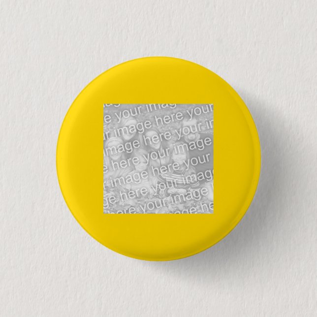 Square Gold Border Photo 3 Cm Round Badge (Front)