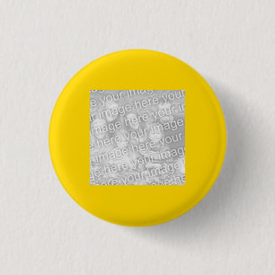 Square Gold Border Photo 3 Cm Round Badge