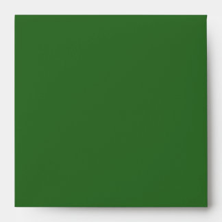 Square Green & White Monogram Envelopes - Return