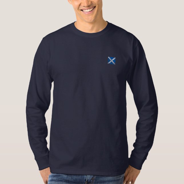 Square Grunge Scottish Flag T-Shirt (Front)