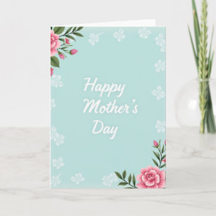 Square Happy Mothers Day Floral Card