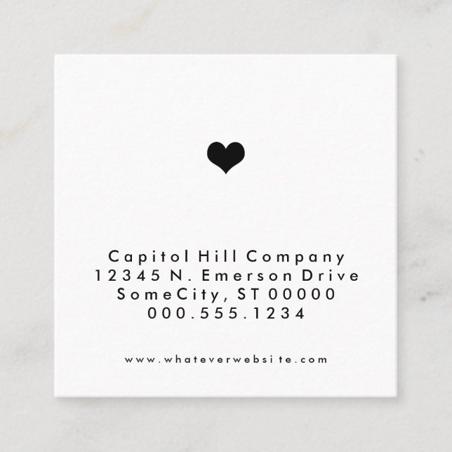 square heart appointment reminder card (Front)