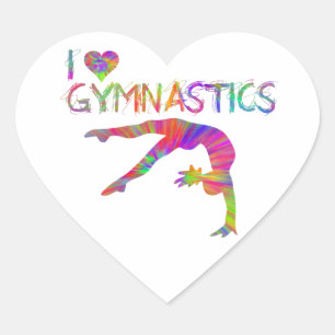 Square heart Gymnastics Dance Cheer Stickers