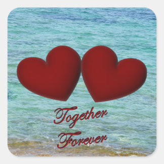 Square hearts stickers