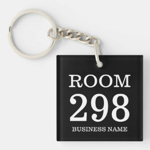 Square hotel room keychains with custom numbers