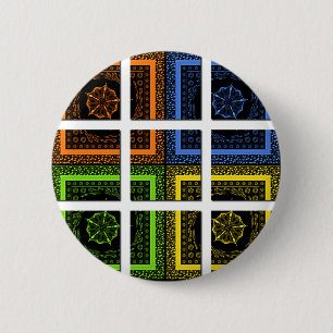 Square in a box 6 cm round badge