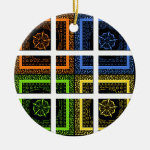 Square in a box ceramic tree decoration