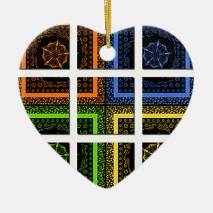 Square in a box ceramic tree decoration