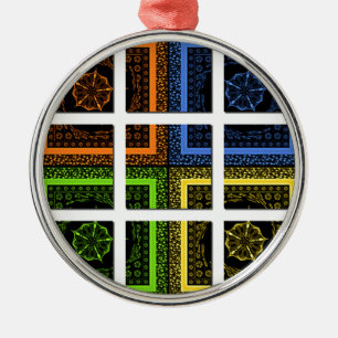 Square in a box metal ornament