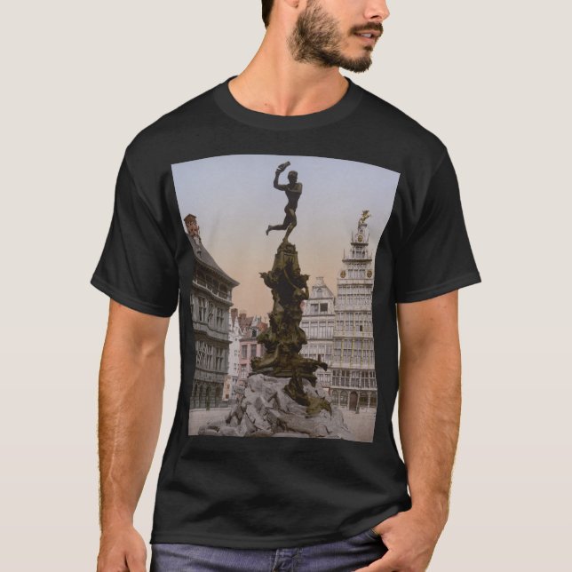Square in Antwerp, Belgium (circa 1900) T-Shirt (Front)