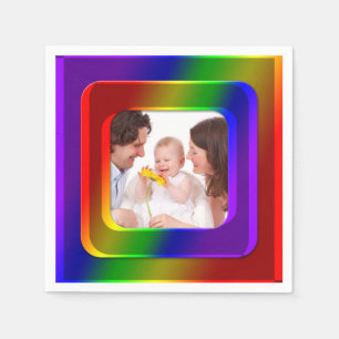 Square in Square Frame coloured II + your photo Napkin