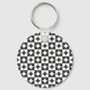square intersecting circle key ring