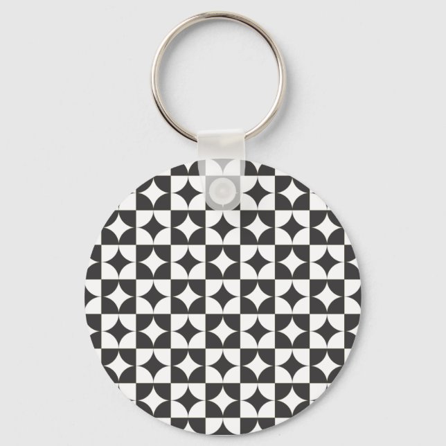 square intersecting circle key ring (Front)