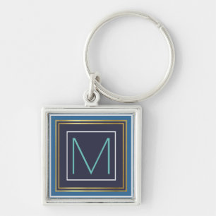 square keychain with monogram / custom M initial