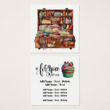 Square Knitting Business or Enclosure Card 