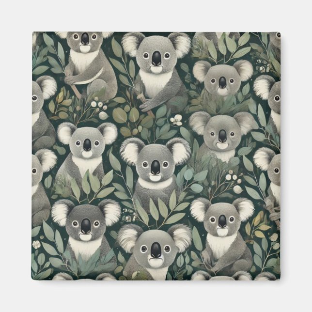 Square koala magnet (Front)