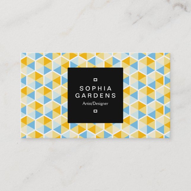 Square Label 01a - Hexagonal Pattern 03 Business Card (Front)
