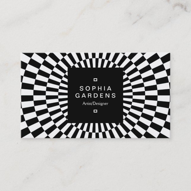 Square Label 01a - Op Art 01 Business Card (Front)