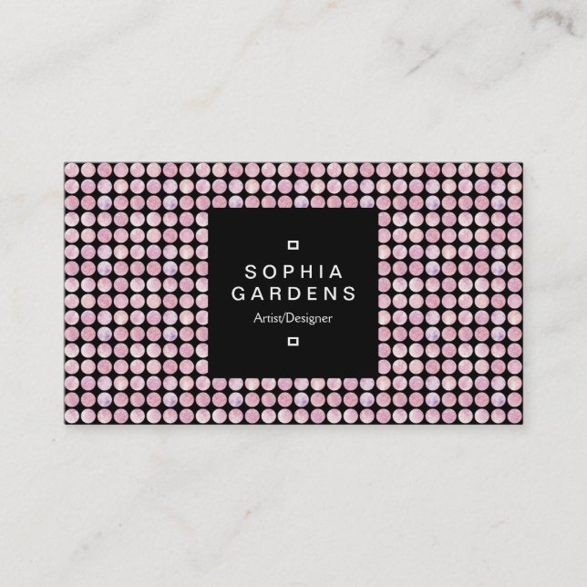 Square Label 01a - Textured Spots 01 Business Card (Front)